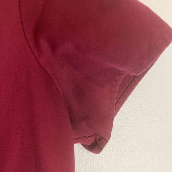 Greys Anatomy Scrub Top Medical Uniform Burgundy Mock Neck Medium - Picture 7 of 12